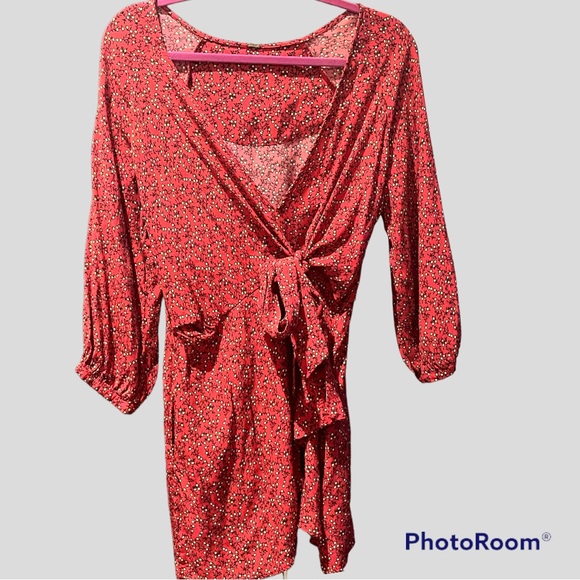 Free People Floral Clara Tie Front Faux Wrap Tunic - Picture 3 of 11